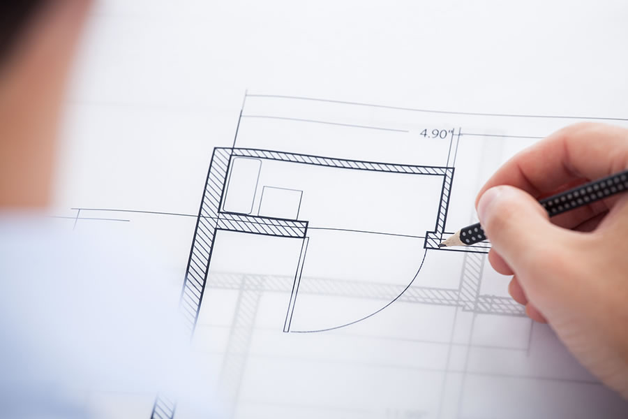 Architekturzeichnung in Nahaufnahme