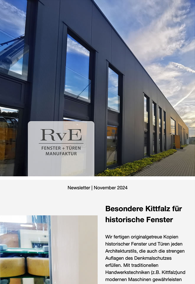 Newsletter November 2024, Sicherheitsfenster RC3 im Denkmalschutz - mit 30° Kittfalz